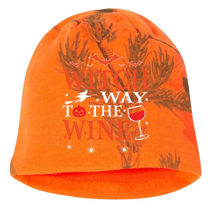 Witch Way To The Wine Drinking Halloween Funny Kati - Camo Knit Beanie