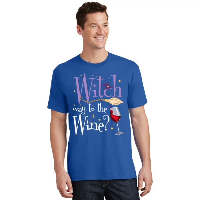 Witch Way To The Wine Halloween Ing For Wiccan Witches Gift T-Shirt