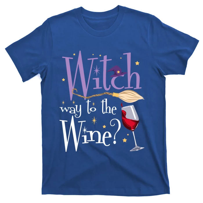 Witch Way To The Wine Halloween Ing For Wiccan Witches Gift T-Shirt