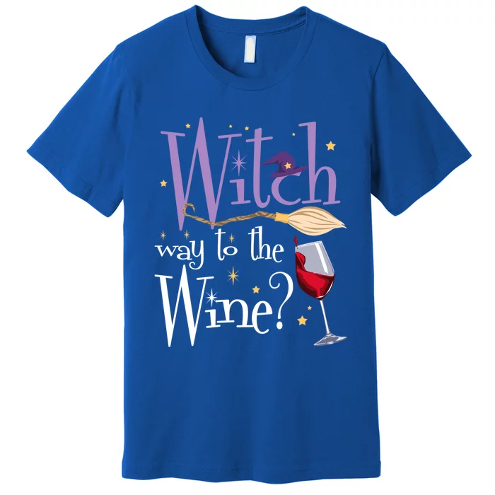 Witch Way To The Wine Halloween Ing For Wiccan Witches Gift Premium T-Shirt