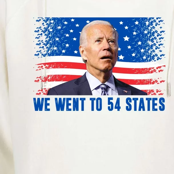 We Went To 54 States Confused Biden Funny Womens Funnel Neck Pullover Hood