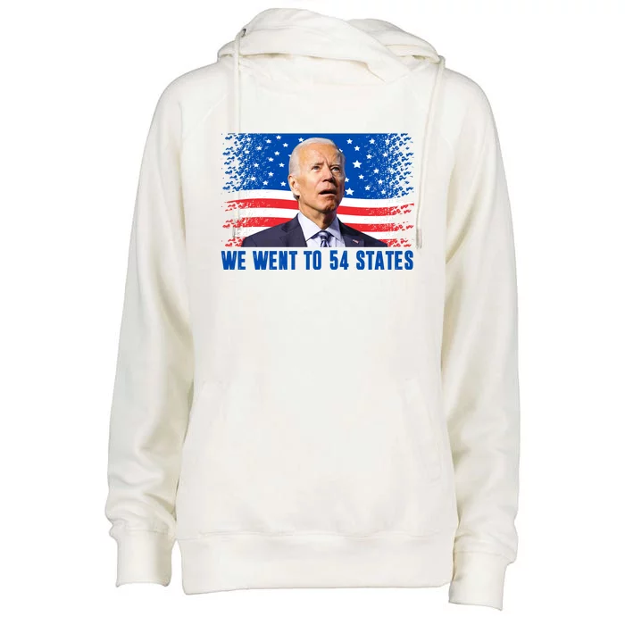 We Went To 54 States Confused Biden Funny Womens Funnel Neck Pullover Hood