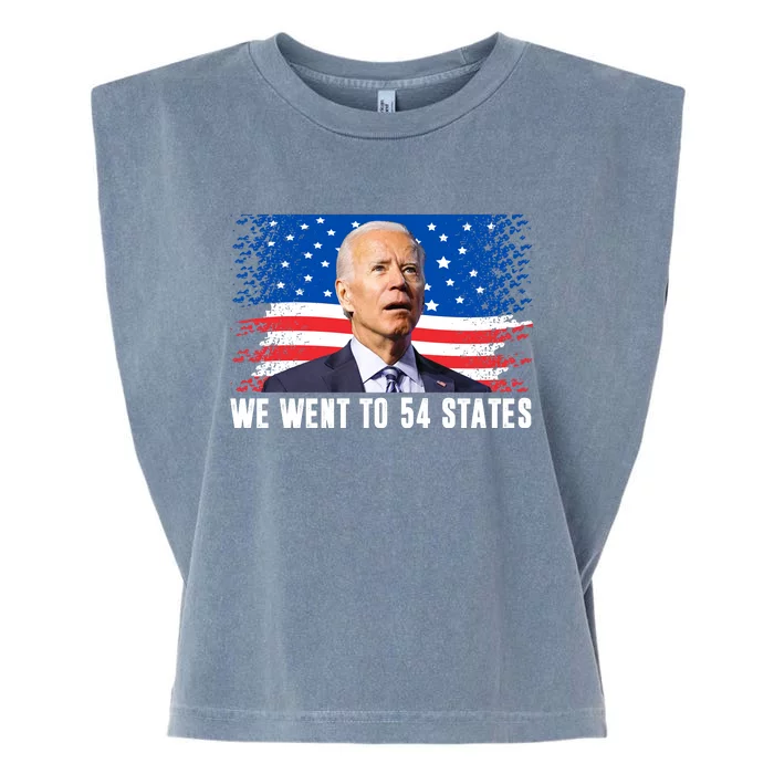 We Went To 54 States Confused Biden Funny Garment-Dyed Women's Muscle Tee