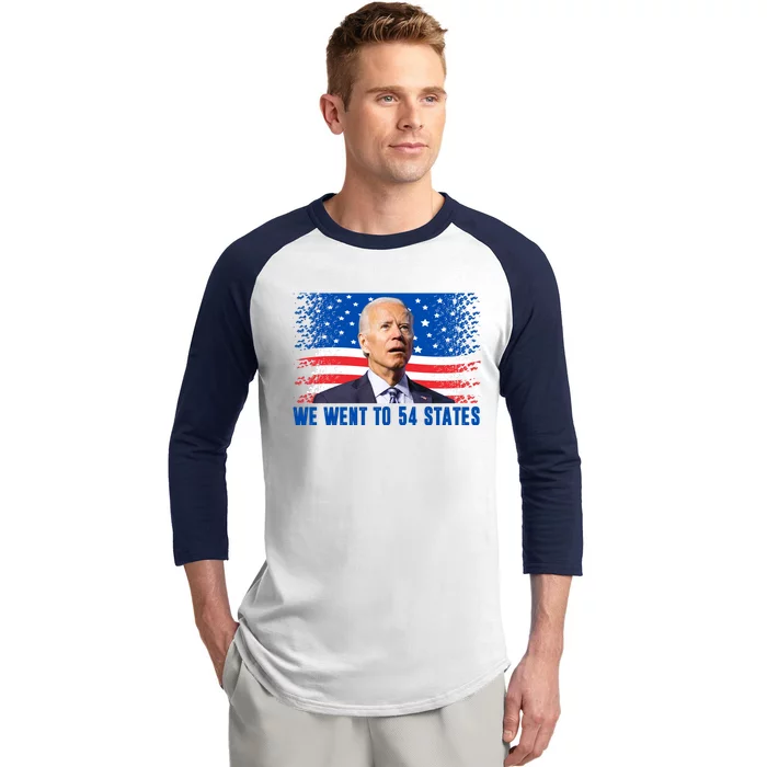 We Went To 54 States Confused Biden Funny Baseball Sleeve Shirt