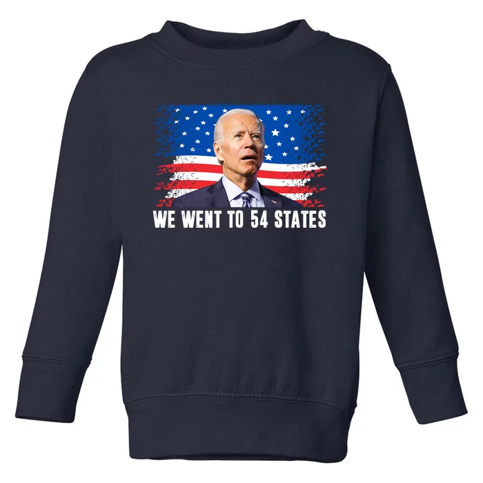 We Went To 54 States Confused Biden Funny Toddler Sweatshirt