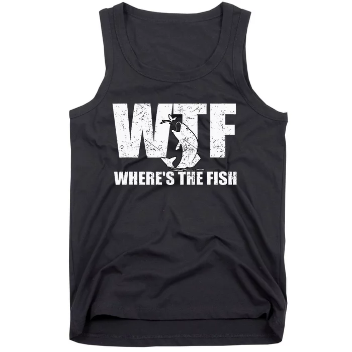 Wtf WhereS The Fish Funny Fishing Tank Top