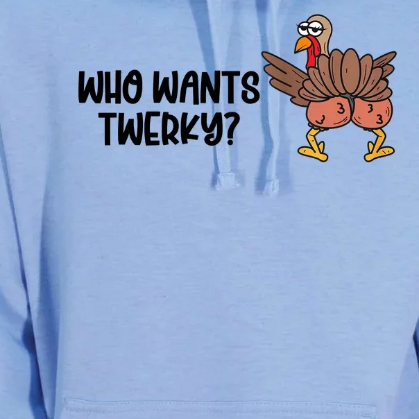 Who Wants Twerky Funny Thanksgiving Unisex Surf Hoodie