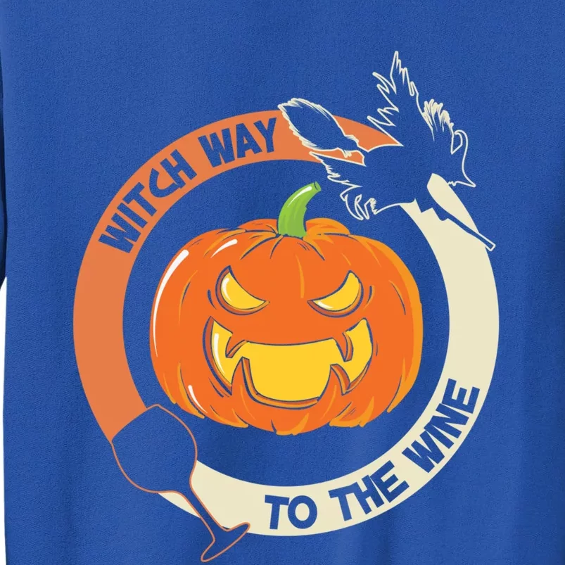 Witch Way To The Wine Halloween Print Gift Sweatshirt