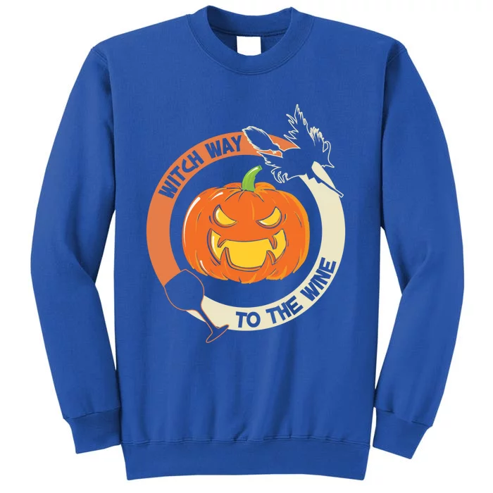 Witch Way To The Wine Halloween Print Gift Sweatshirt