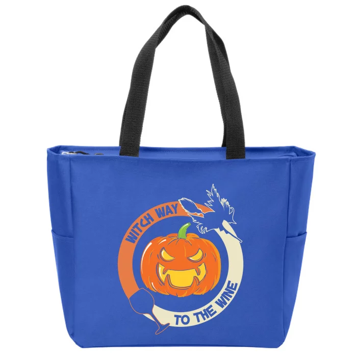 Witch Way To The Wine Halloween Print Gift Zip Tote Bag