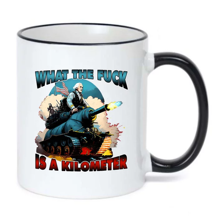 WTF What The Fuck Is A Kilometer George Washington Funny Black Color Changing Mug