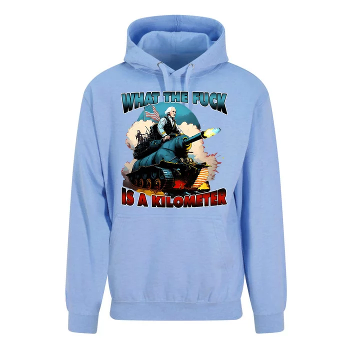 WTF What The Fuck Is A Kilometer George Washington Funny Unisex Surf Hoodie