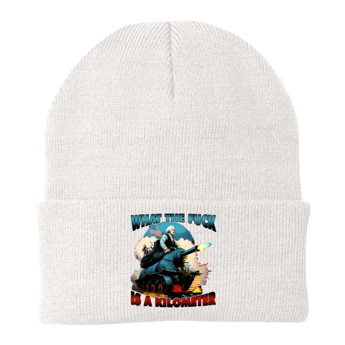 WTF What The Fuck Is A Kilometer George Washington Funny Knit Cap Winter Beanie