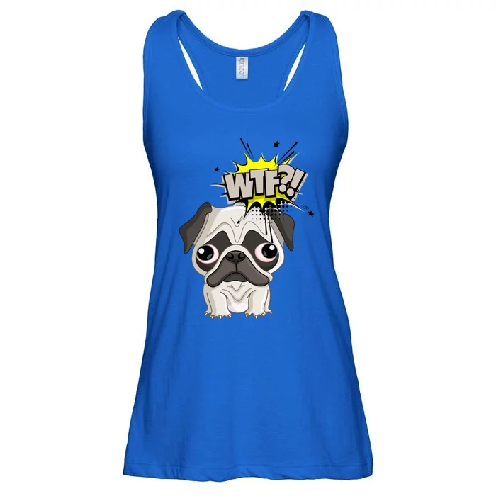 Wtf (Wheres The Food?) Cute Pug Dog Graphic Gift Ladies Essential Flowy Tank