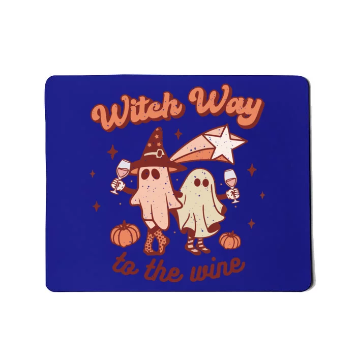 Witch Way To The Wine Halloween Retro Groovy Ghost Party Great Gift Mousepad