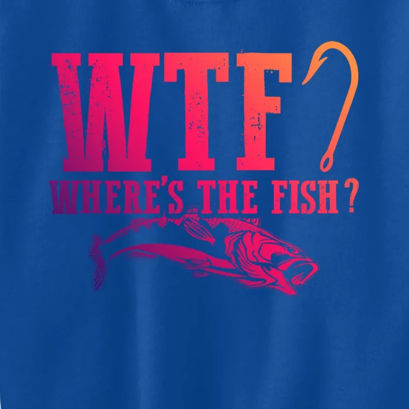 Wtf Wheres The Fish Fisher Gift Kids Sweatshirt