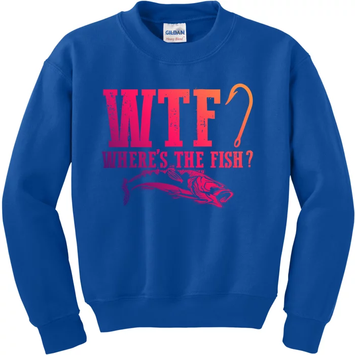 Wtf Wheres The Fish Fisher Gift Kids Sweatshirt