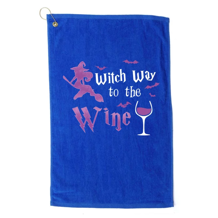 Witch Way To The Wine Halloween Witch S Ing Costume Cool Gift Platinum Collection Golf Towel