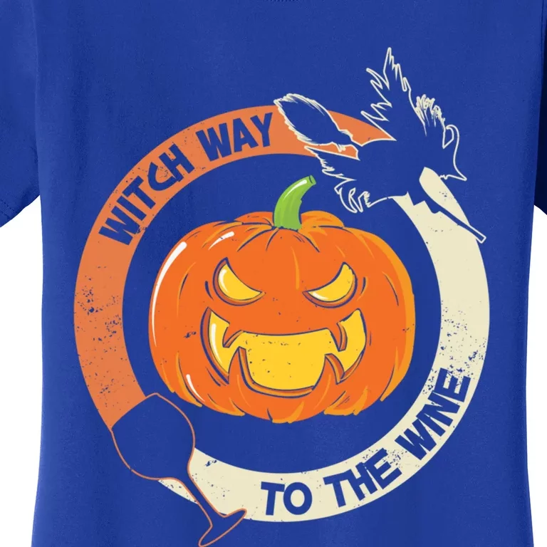 Witch Way To The Wine Halloween Gift Funny Pumpkin Gift Women's T-Shirt