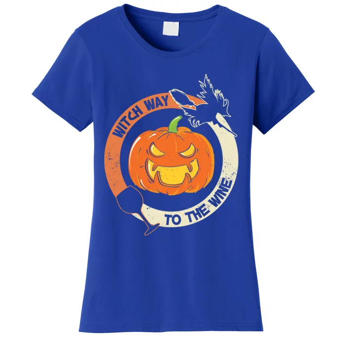 Witch Way To The Wine Halloween Gift Funny Pumpkin Gift Women's T-Shirt