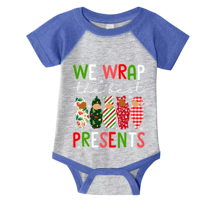 We Wrap The Best Presents L D NICU Mother Baby Nurse Xmas Infant Baby Jersey Bodysuit