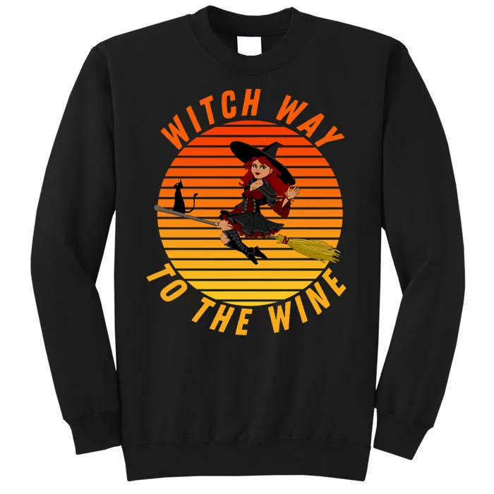 Witch Way To The Wine Halloween Drinking For Wiccan Witches Funny Witch & Wine Sweatshirt