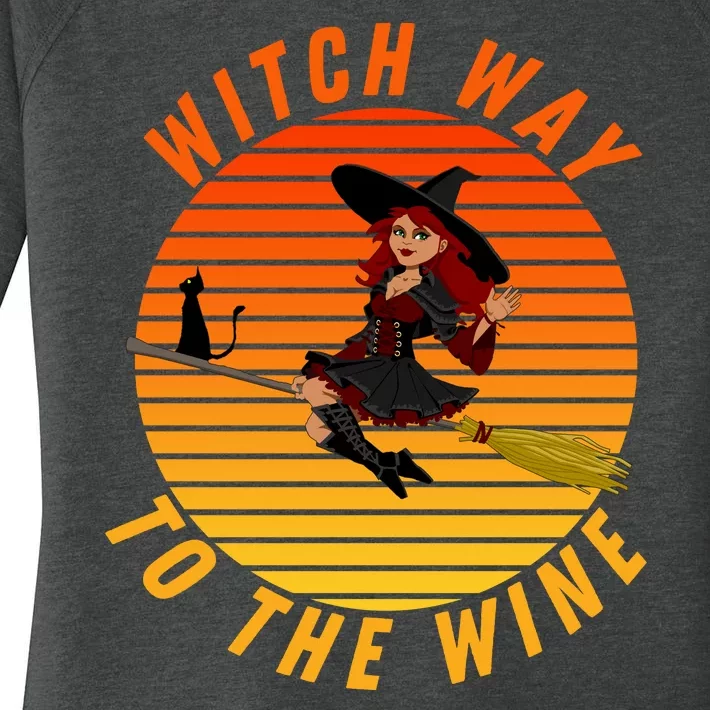 Witch Way To The Wine Halloween Drinking For Wiccan Witches Funny Witch & Wine Women's Perfect Tri Tunic Long Sleeve Shirt