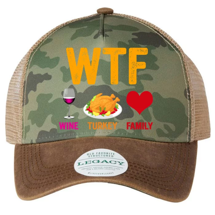 WTF Wine Turkey Family Shirt Funny Thanksgiving Day Legacy Tie Dye Trucker Hat