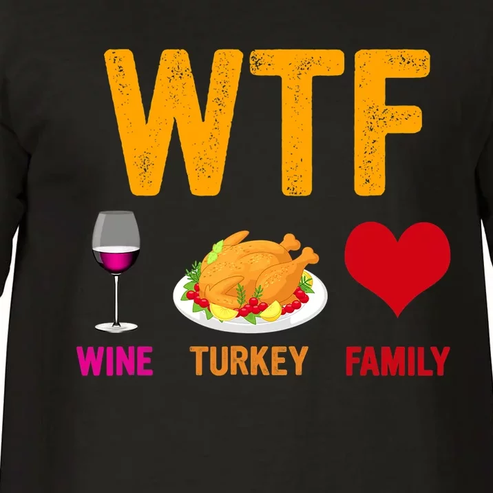 WTF Wine Turkey Family Shirt Funny Thanksgiving Day Comfort Colors T-Shirt