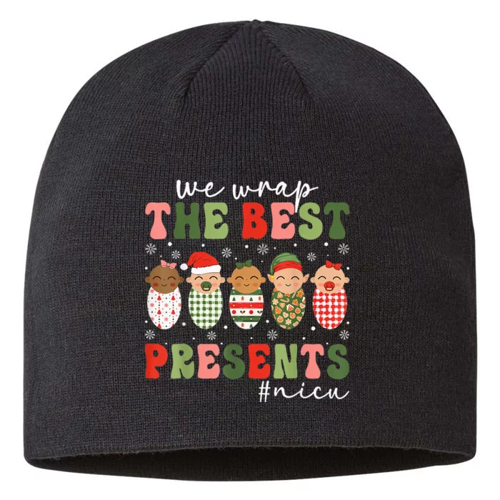 We Wrap The Best Presents Nicu Nurse Christmas Nurse 8 1/2in Sustainable Knit Beanie