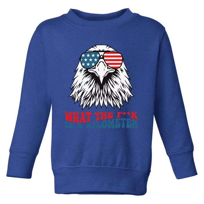 WTF What The Fuck Is A Kilometer George Washington July 4th Toddler Sweatshirt