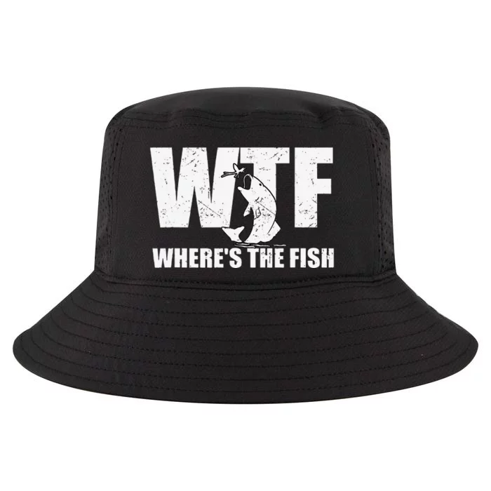 WTF Wheres The Fishs Funny Fishing Gifts Fathers Day Cool Comfort Performance Bucket Hat