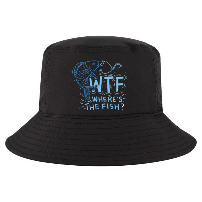 WTF Wheres The Fish Anglers Fisherman Hook Lake Cool Comfort Performance Bucket Hat