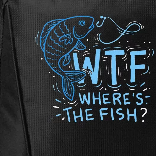 WTF Wheres The Fish Anglers Fisherman Hook Lake City Backpack