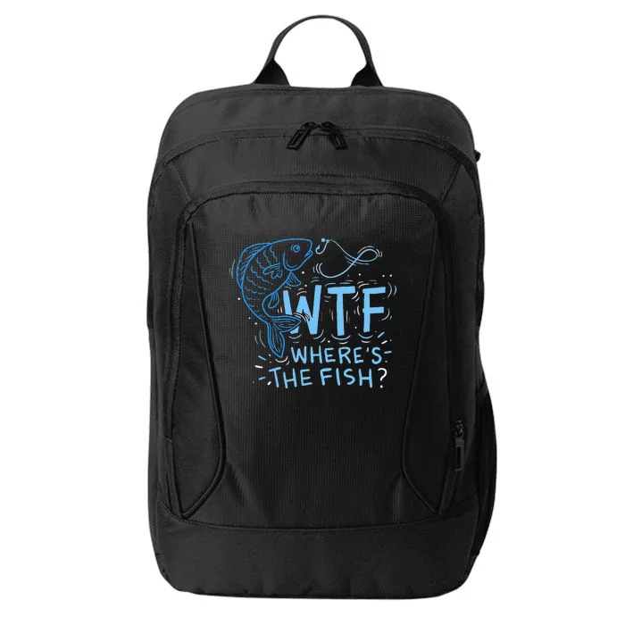 WTF Wheres The Fish Anglers Fisherman Hook Lake City Backpack