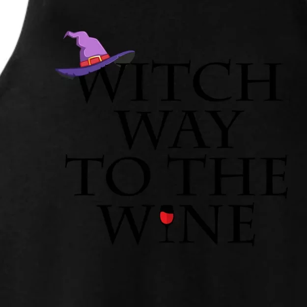 Witch Way To The Wine Funny Gift Funny Halloween Witch Wine Gift Meaningful Gift Ladies Tri-Blend Wicking Tank