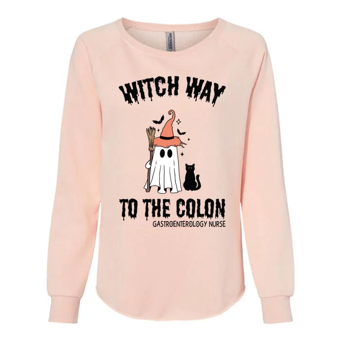 Witch Way To The Colon Gastroenterology Nurse Womens California Wash Sweatshirt