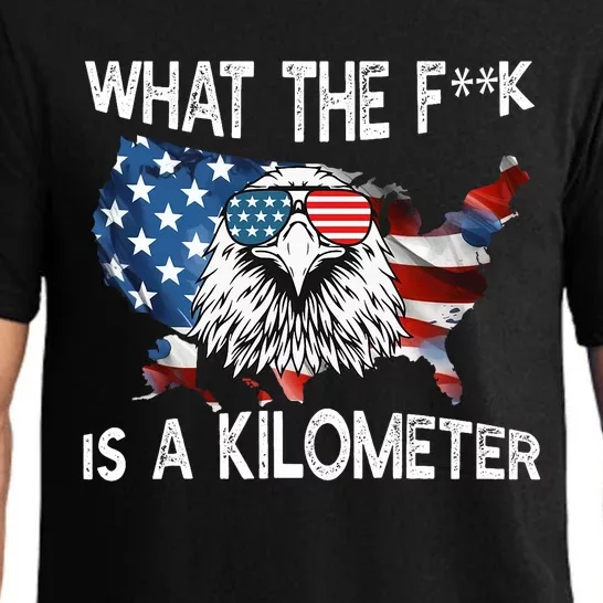 Wtf What The Fuck Is A Kilometer George Washington July 4th Funny Design Pajama Set