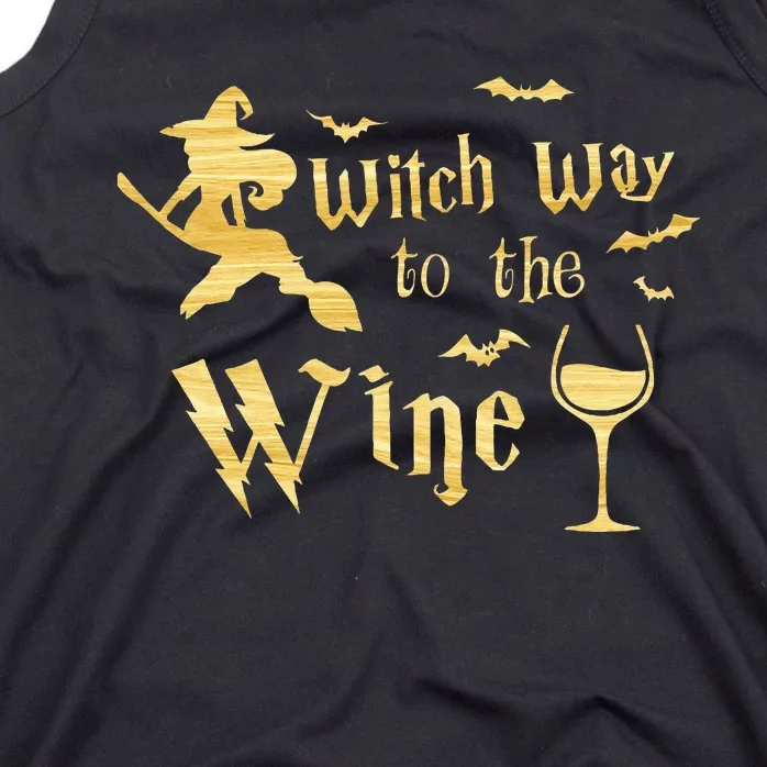 Witch Way To The Wine Funny Halloween Wine Lover Women Tank Top