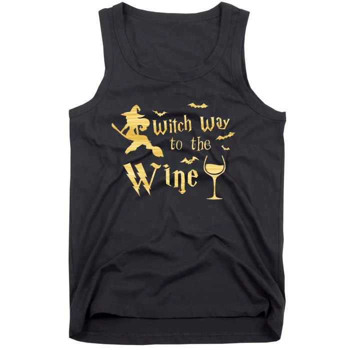 Witch Way To The Wine Funny Halloween Wine Lover Women Tank Top