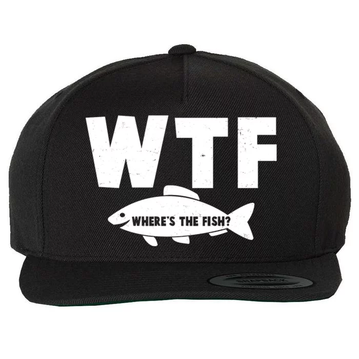 WTF Where's The Fish Fishing Fan Wool Snapback Cap