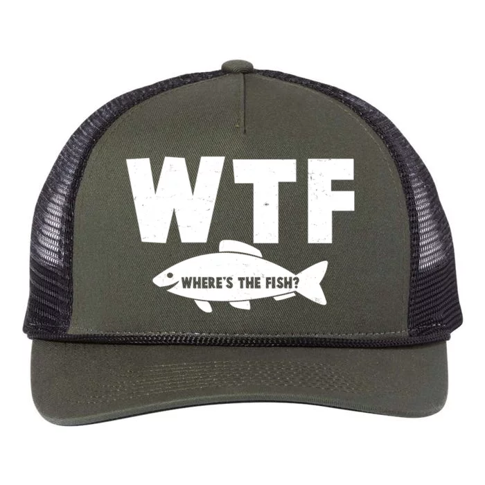 WTF Where's The Fish Fishing Fan Retro Rope Trucker Hat Cap