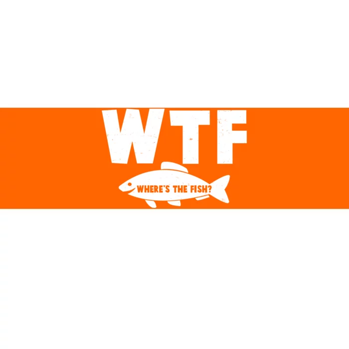 WTF Where's The Fish Fishing Fan Bumper Sticker