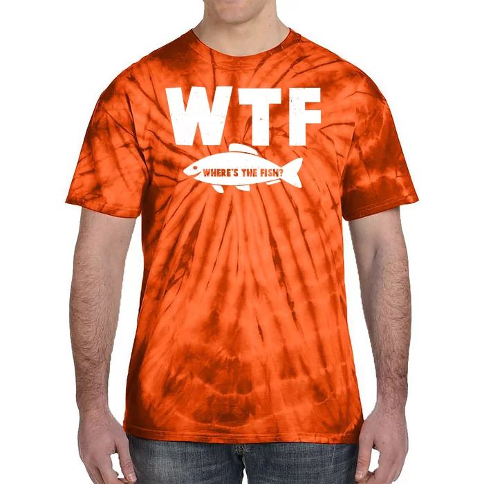 WTF Where's The Fish Fishing Fan Tie-Dye T-Shirt