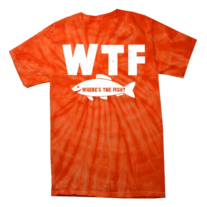 WTF Where's The Fish Fishing Fan Tie-Dye T-Shirt