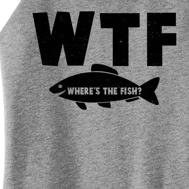 WTF Where's The Fish Fishing Fan Women’s Perfect Tri Rocker Tank