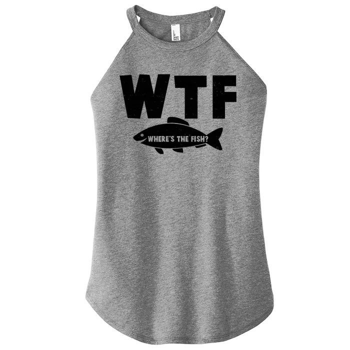 WTF Where's The Fish Fishing Fan Women’s Perfect Tri Rocker Tank