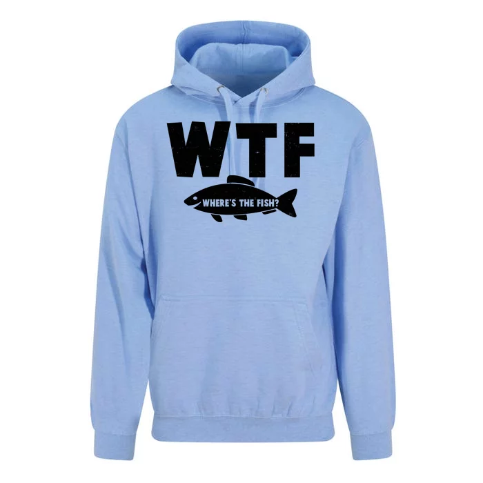 WTF Where's The Fish Fishing Fan Unisex Surf Hoodie