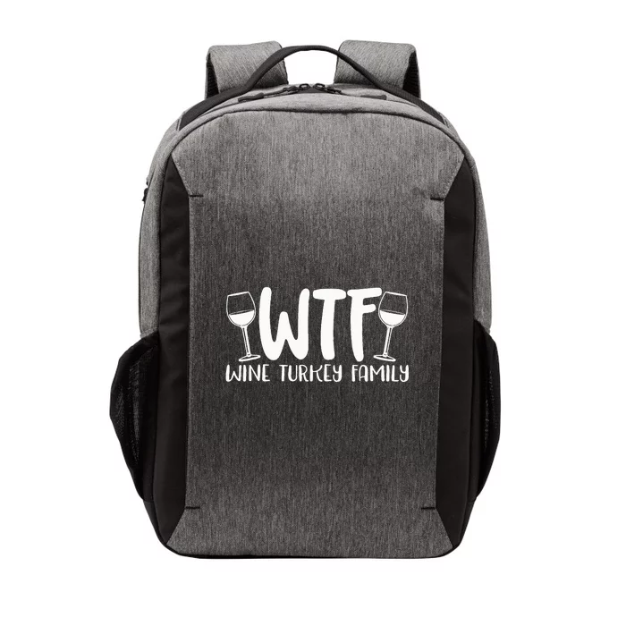 WTF Wine Turkey Family Funny Christmas Thanksgiving Vector Backpack