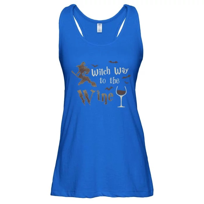 Witch Way To The Wine Vintage Halloween Wine Lover Gift Ladies Essential Flowy Tank